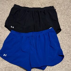 Under Armour Women's Athletic Shorts in Black and Blue size XXL. Two pairs!